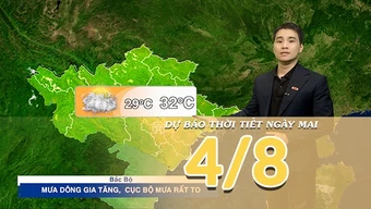 [Video] Dự báo thời tiết đêm nay và ngày mai ngày 4/8/2026: Mưa gia tăng và mở rộng tại Bắc Bộ, Trung Bộ