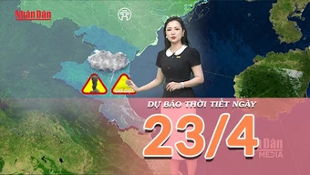 [Video] Dự báo thời tiết ngày 23/4/2026: Miền Bắc đón không khí lạnh tăng cường, xuất hiện mưa dông trên diện rộng