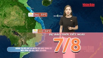 [Video] Dự báo thời tiết ngày 7/8/2026: Bắc Bộ dần giảm mưa, Cao nguyên Trung Bộ và Nam Bộ tiếp tục mưa dông về chiều tối