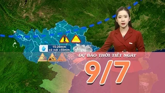 [Video] Dự báo thời tiết ngày 9/7/2026: Bắc Bộ mưa dông tăng về chiều tối, Trung Bộ nắng nóng trở lại