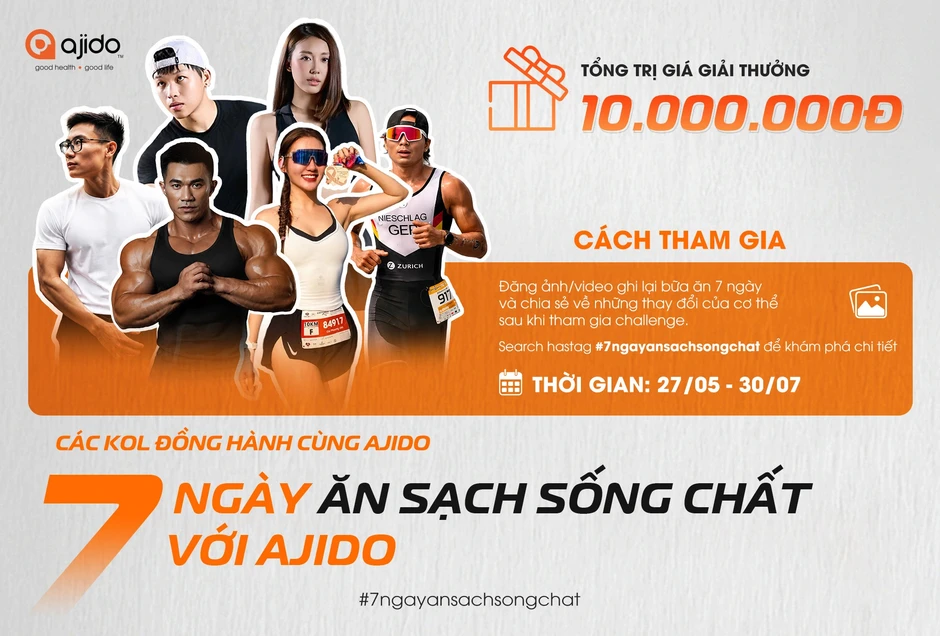 AJIDO Vietnam phát động chiến dịch “7 ngày ăn sạch sống chất” AJIDO Vietnam phát động chiến dịch “7 ngày ăn sạch sống chất”