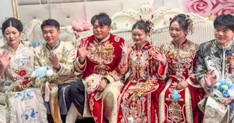 Ba anh em sinh ba ở Trung Quốc cưới vợ cùng ngày vì "làm gì cũng có nhau"