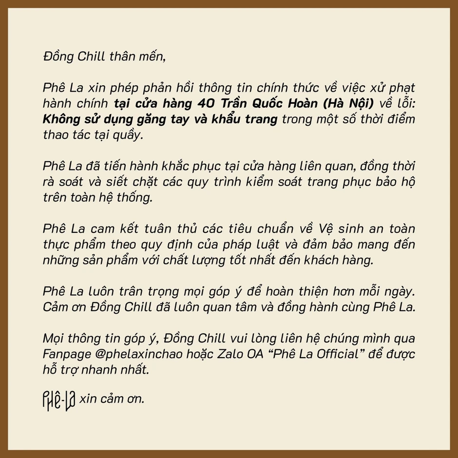 Bị xử phạt, Phê La chính thức nhận lỗi vụ không đeo găng tay và khẩu trang Bị xử phạt, Phê La chính thức nhận lỗi vụ không đeo găng tay và khẩu trang