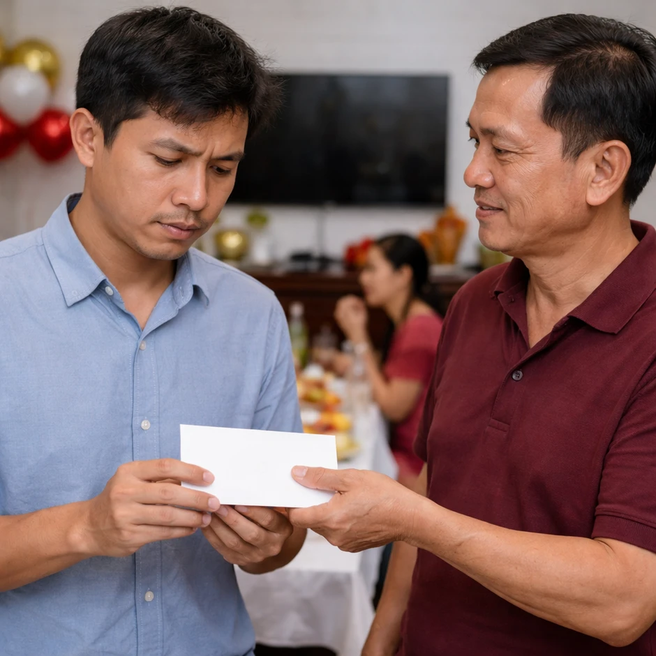 Bóc quà mừng tân gia, chú của vợ lập tức trả lại kèm theo câu nói mỉa mai, người đàn ông "ngượng chín mặt" Bóc quà mừng tân gia, chú của vợ lập tức trả lại kèm theo câu nói mỉa mai, người đàn ông "ngượng chín mặt"