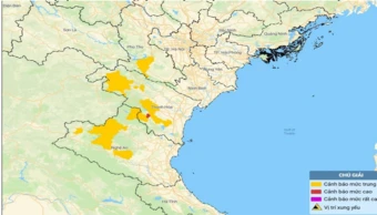 Cảnh báo mưa lớn gây lũ quét, sạt lở đất ở khu vực các tỉnh Phú Thọ, Thanh Hóa và Nghệ An
