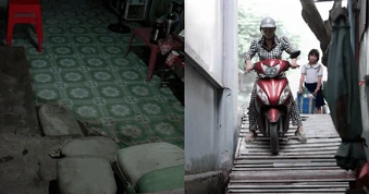 Cảnh tượng lạ trên con đường 93 tỷ đồng ở TP.HCM: Nhà dân lọt thỏm, xe máy phải xuống dốc
