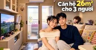 Cặp vợ chồng mới cưới biến căn hộ 26m² thành không gian sống lý tưởng cho gia đình