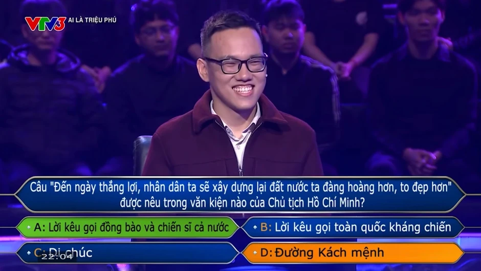 Chàng trai lập kỷ lục "Ai là triệu phú": Thắng 3 câu cuối nhờ tài tính toán