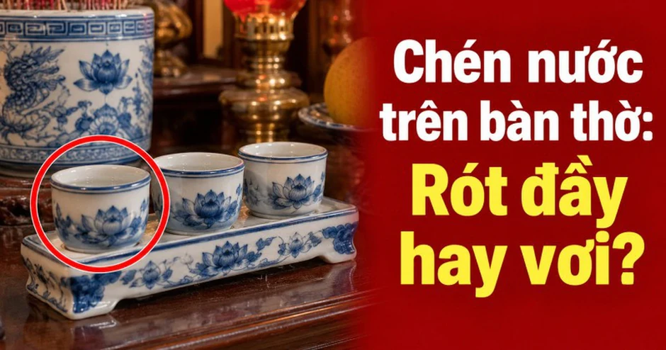 Chén nước trên bàn thờ: Nên rót đầy hay rót vơi?