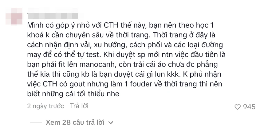 Chu Thanh Huyền bị chê "tư duy thiết kế có vấn đề, thiếu kiến thức" khi lấn sân kinh doanh thời trang Chu Thanh Huyền bị chê "tư duy thiết kế có vấn đề, thiếu kiến thức" khi lấn sân kinh doanh thời trang