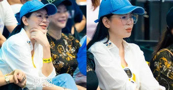 CLIP: Bắt trọn nhan sắc thực của vợ tỷ phú Johnathan Hạnh Nguyễn đi xem Pickleball PPA Asia 100