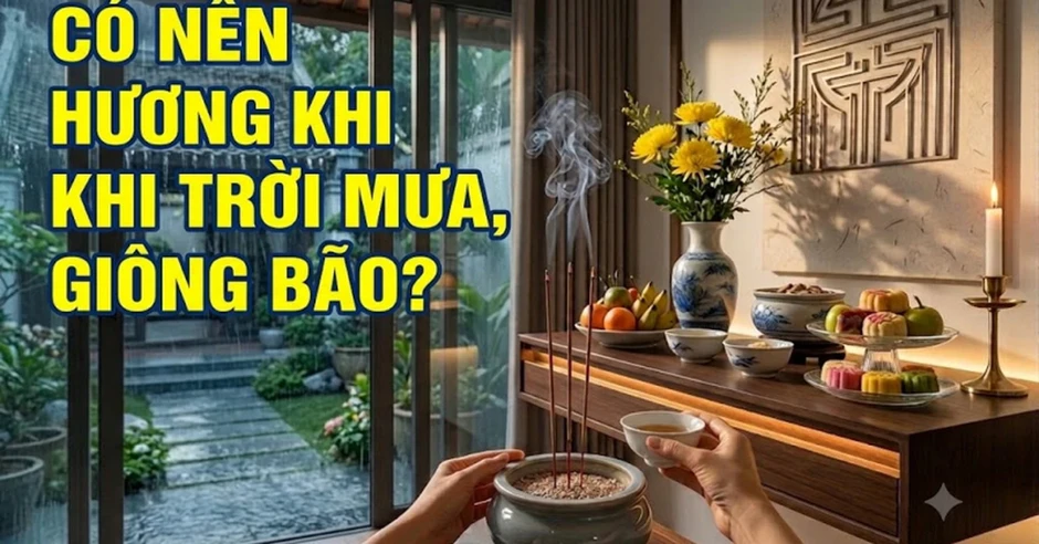 Có nên thắp hương khi trời mưa, giông bão?