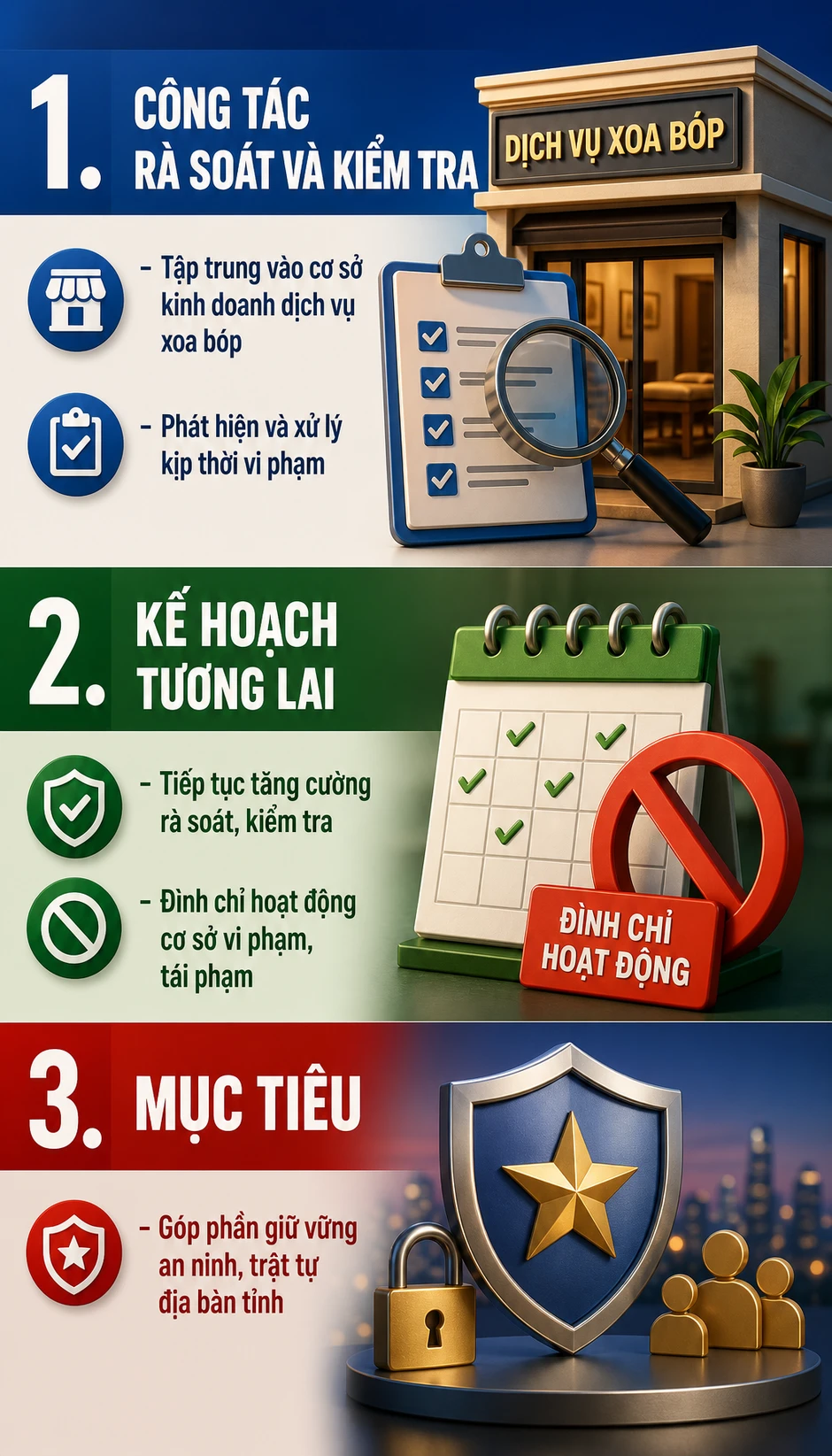 Công an kiểm tra đột xuất nhiều cơ sở xoa bóp, massage
