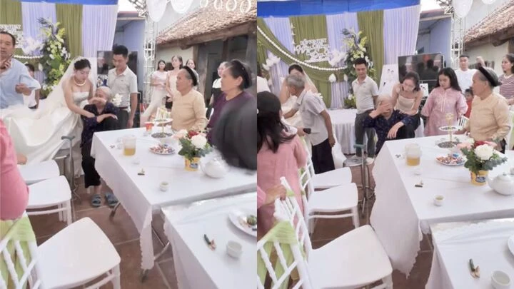 Cụ bà che mặt khóc như mưa khi cháu gái lấy chồng, dân mạng muốn khóc theo Cụ bà che mặt khóc như mưa khi cháu gái lấy chồng, dân mạng muốn khóc theo