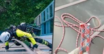 Cụ già bị chỉ trích vì cắt dây an toàn của công nhân để phơi quần áo