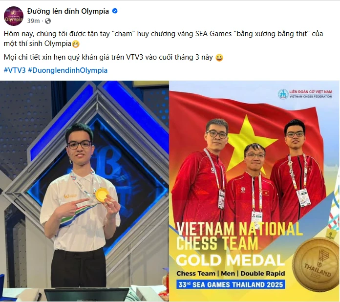 Cựu thí sinh Olympia 17 tuổi giành chuẩn Đại kiện tướng quốc tế, từng mang HCV SEA Games đến trường quay Cựu thí sinh Olympia 17 tuổi giành chuẩn Đại kiện tướng quốc tế, từng mang HCV SEA Games đến trường quay