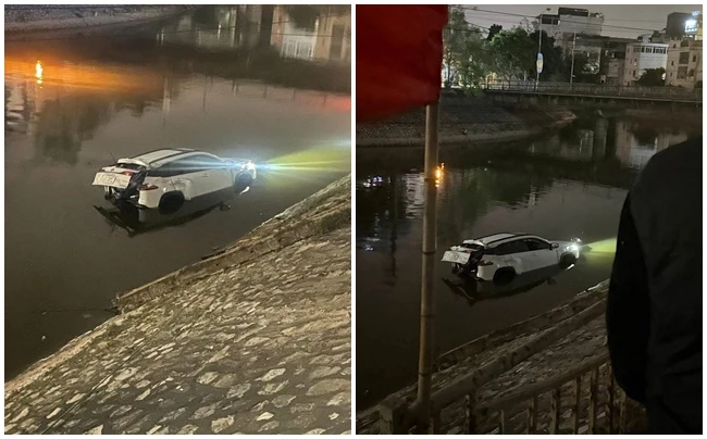 Đã biết nguyên nhân ô tô lao xuống sông ở Hà Nội lúc 3 giờ sáng Đã biết nguyên nhân ô tô lao xuống sông ở Hà Nội lúc 3 giờ sáng