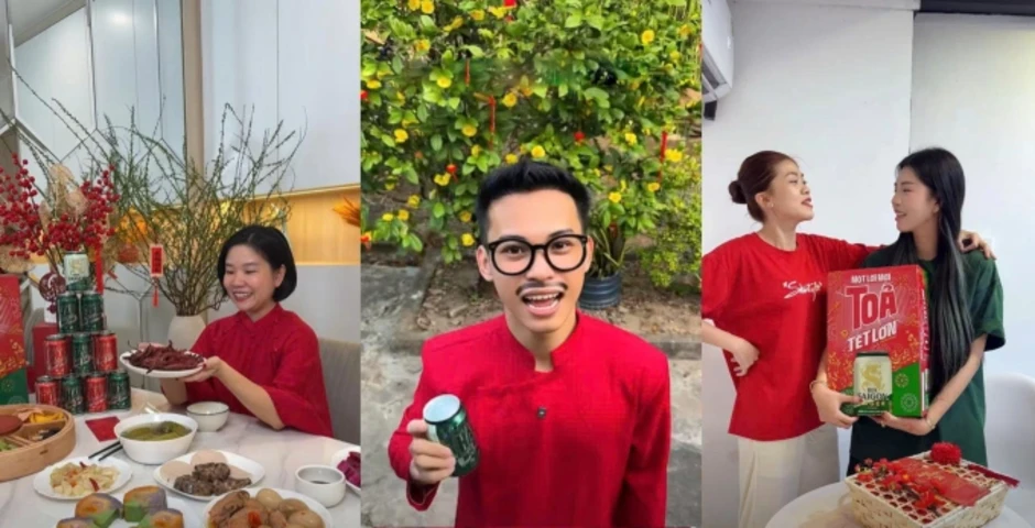 Dàn Tiktoker rủ nhau thực hiện thử thách ngày Tết từ Bia Saigon