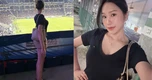 Doãn Hải My khoe đôi chân dài nuột nà khi sang Nhật Bản cổ vũ Văn Hậu thi đấu