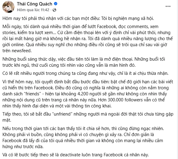 Động thái mới của NTK Quách Thái Công sau khi xoá sạch dấu vết trên MXH Động thái mới của NTK Quách Thái Công sau khi xoá sạch dấu vết trên MXH