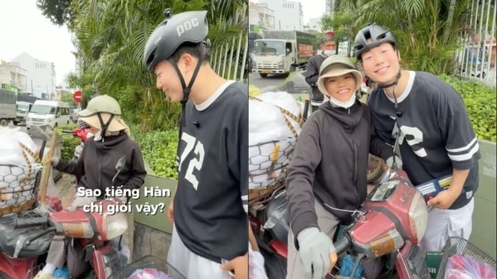 Du khách Hàn Quốc ngỡ ngàng vì người bán hàng rong nói tiếng Hàn như gió Du khách Hàn Quốc ngỡ ngàng vì người bán hàng rong nói tiếng Hàn như gió