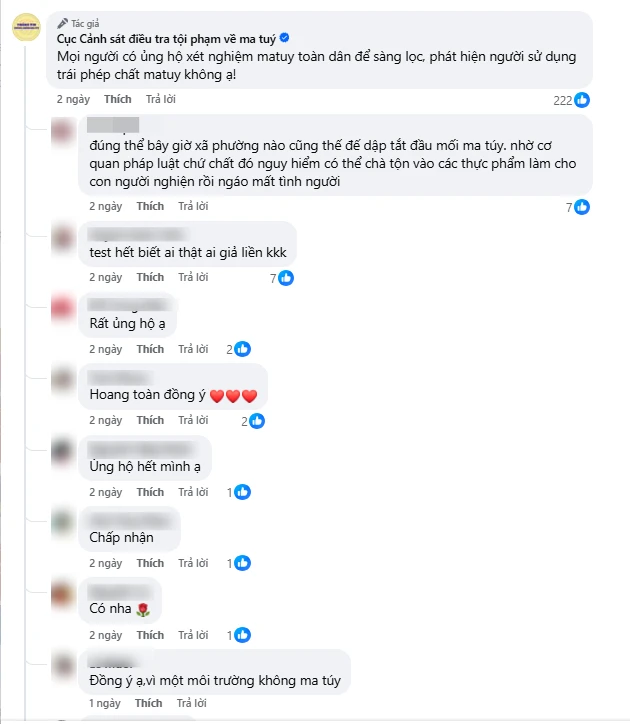 Fanpage Cục Cảnh sát điều tra tội phạm về ma túy hỏi “Mọi người có ủng hộ xét nghiệm ma túy toàn dân?”, phản ứng dân mạng gây bất ngờ Fanpage Cục Cảnh sát điều tra tội phạm về ma túy hỏi “Mọi người có ủng hộ xét nghiệm ma túy toàn dân?”, phản ứng dân mạng gây bất ngờ