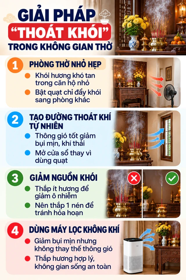 Giải pháp thoát mùi khói hương hiệu quả cho không gian sống
