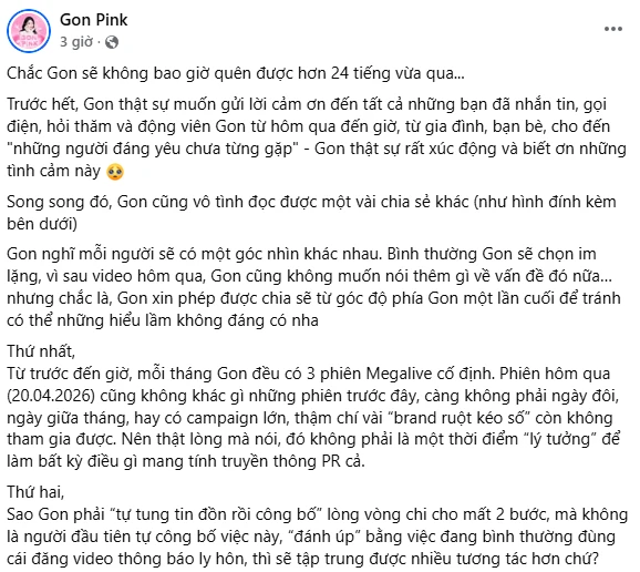 Gon Pink đính chính Gon Pink đính chính