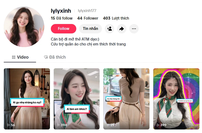 Hàng loạt gái xinh ngân hàng ưỡn ẹo rồi kêu gọi mở thẻ trên TikTok, thật chất họ là ai? Hàng loạt gái xinh ngân hàng ưỡn ẹo rồi kêu gọi mở thẻ trên TikTok, thật chất họ là ai?