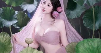 Hot girl Mai Linh tạo dáng quyến rũ, "hô biến" bộ ảnh hoa sen trở nên không thể rời mắt