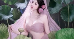 Hot girl Mai Linh tạo dáng quyến rũ, "hô biến" bộ ảnh hoa sen trở nên không thể rời mắt