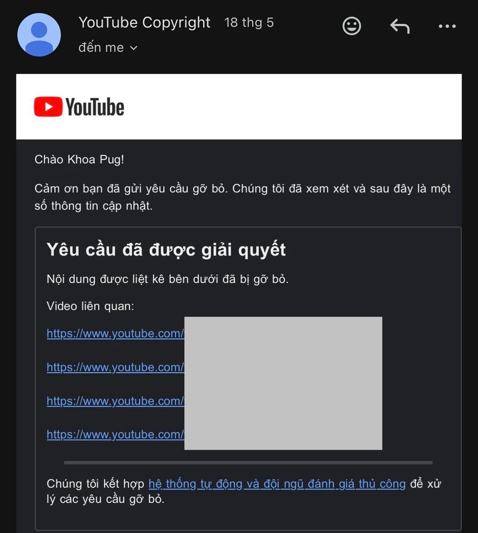 Khoa Pug phát cảnh báo chuyện bản quyền
