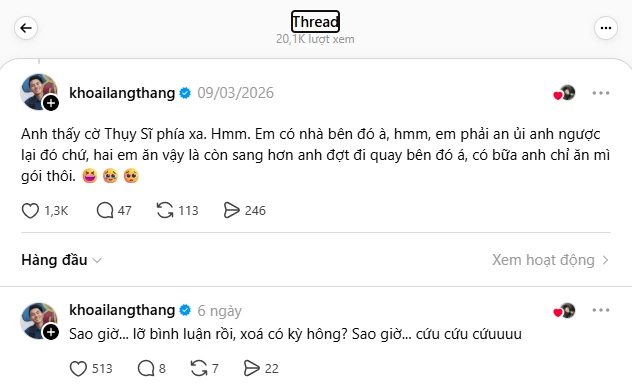Khoai Lang Thang an ủi Jimin và Jungkook (BTS) khi cả 2 bị chế ảnh "lỡ cả đời không rực rỡ thì sao?" Khoai Lang Thang an ủi Jimin và Jungkook (BTS) khi cả 2 bị chế ảnh "lỡ cả đời không rực rỡ thì sao?"