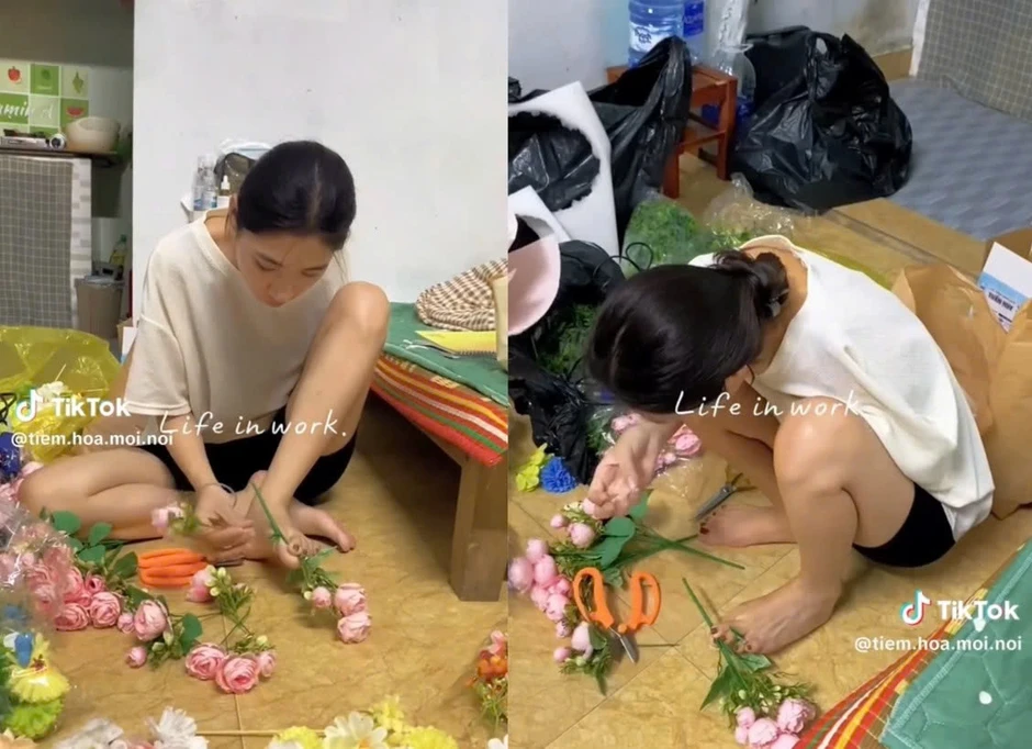 'Không hoa tay' nhưng vẫn cắm hoa, yêu đời 'Không hoa tay' nhưng vẫn cắm hoa, yêu đời
