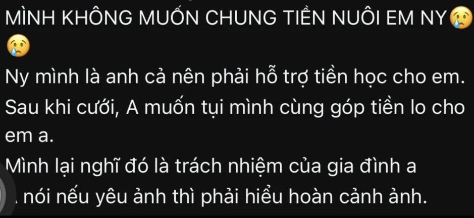 Lấy chồng còn phải nuôi cả em chồng: Câu chuyện tài chính trong hôn nhân khiến MXH dậy sóng Lấy chồng còn phải nuôi cả em chồng: Câu chuyện tài chính trong hôn nhân khiến MXH dậy sóng