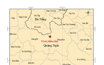 Liên tiếp xảy ra sáu trận động đất tại tỉnh Quảng Ngãi