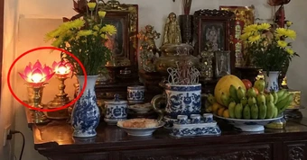 Lời khuyên cho gia đình về đèn bàn thờ an toàn và trang nghiêm