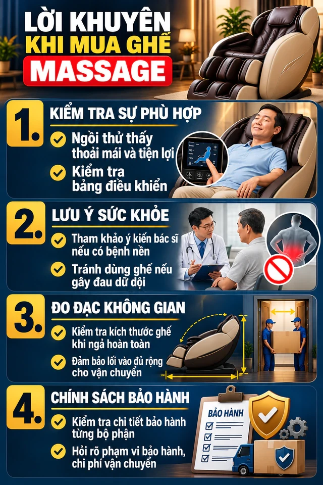 Lời khuyên khi mua ghế massage phù hợp cho gia đình bạn Lời khuyên khi mua ghế massage phù hợp cho gia đình bạn