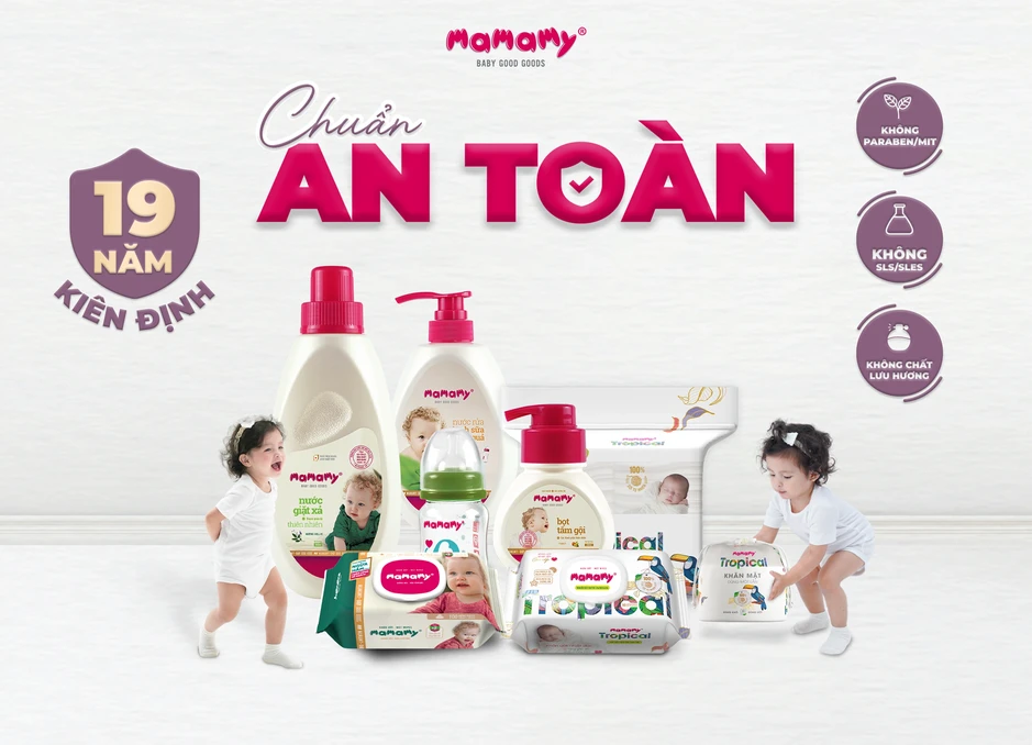 Mamamy 19 năm giữ tiêu chuẩn an toàn cho bé Mamamy 19 năm giữ tiêu chuẩn an toàn cho bé