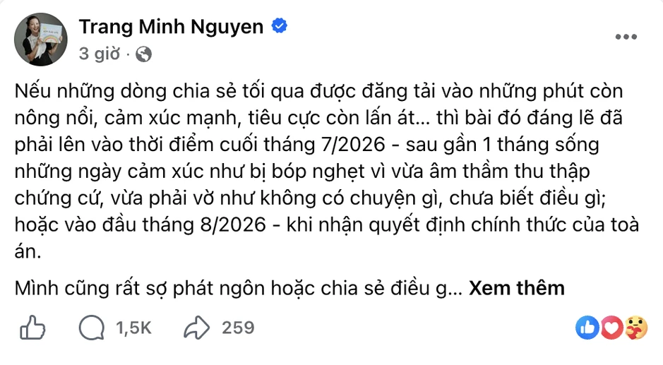 MC Minh Trang sau cú sốc tâm lý ly hôn: “Nếu là 10 năm trước, có lẽ mình cũng sẽ chọn im lặng” MC Minh Trang sau cú sốc tâm lý ly hôn: “Nếu là 10 năm trước, có lẽ mình cũng sẽ chọn im lặng”