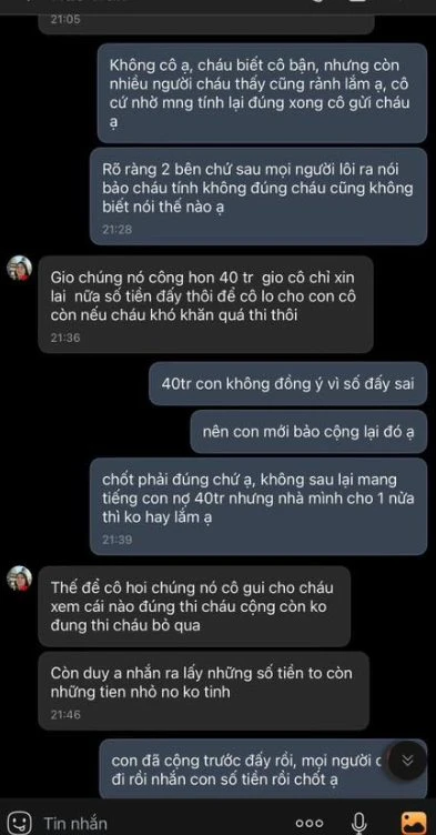Mẹ bạn trai đích thân đòi "tình phí" sau chia tay, đoạn tin nhắn không thể tin nổi khiến nhiều người "sôi sục" Mẹ bạn trai đích thân đòi "tình phí" sau chia tay, đoạn tin nhắn không thể tin nổi khiến nhiều người "sôi sục"