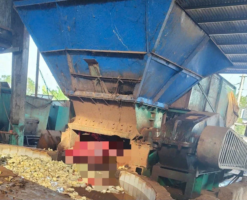 Một công nhân bị cuốn vào máy xay mủ cao su, tử vong Một công nhân bị cuốn vào máy xay mủ cao su, tử vong