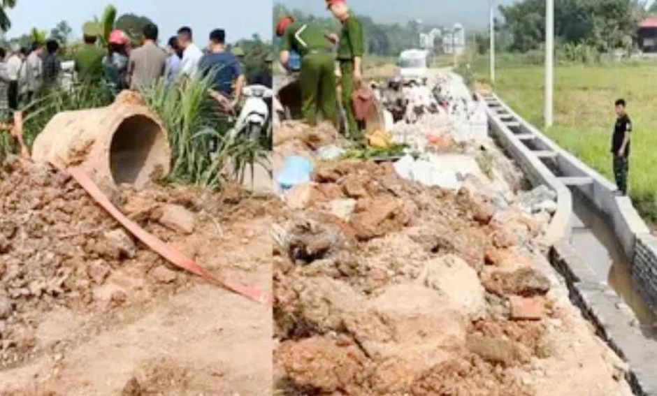 Nam thanh niên tử vong dưới mương nước đang thi công ở Phú Thọ Nam thanh niên tử vong dưới mương nước đang thi công ở Phú Thọ