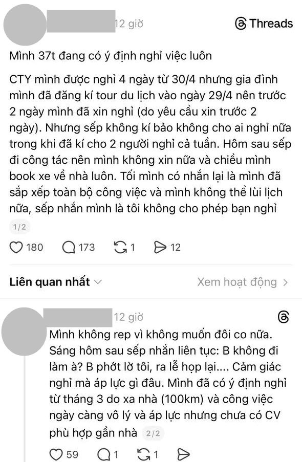 Nghỉ lễ 4 ngày vẫn xin thêm, bị từ chối: Nhân sự dọa nghỉ việc, netizen “duyệt đơn giúp” Nghỉ lễ 4 ngày vẫn xin thêm, bị từ chối: Nhân sự dọa nghỉ việc, netizen “duyệt đơn giúp”