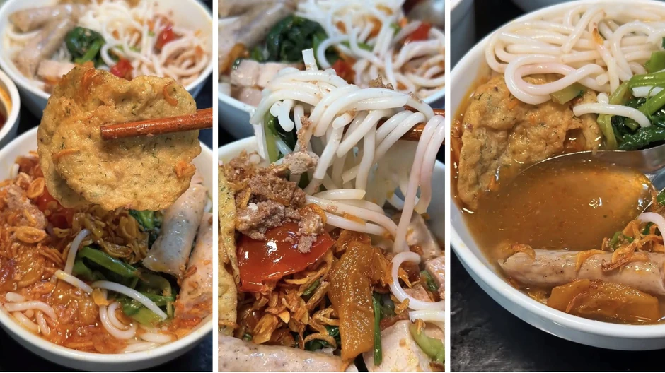 Quán canh bún cua gia truyền ở phố cổ Hà Nội, sợi bún to gấp vài lần bình thường, dùng 5 kg cua đồng cho nồi nước dùng Quán canh bún cua gia truyền ở phố cổ Hà Nội, sợi bún to gấp vài lần bình thường, dùng 5 kg cua đồng cho nồi nước dùng