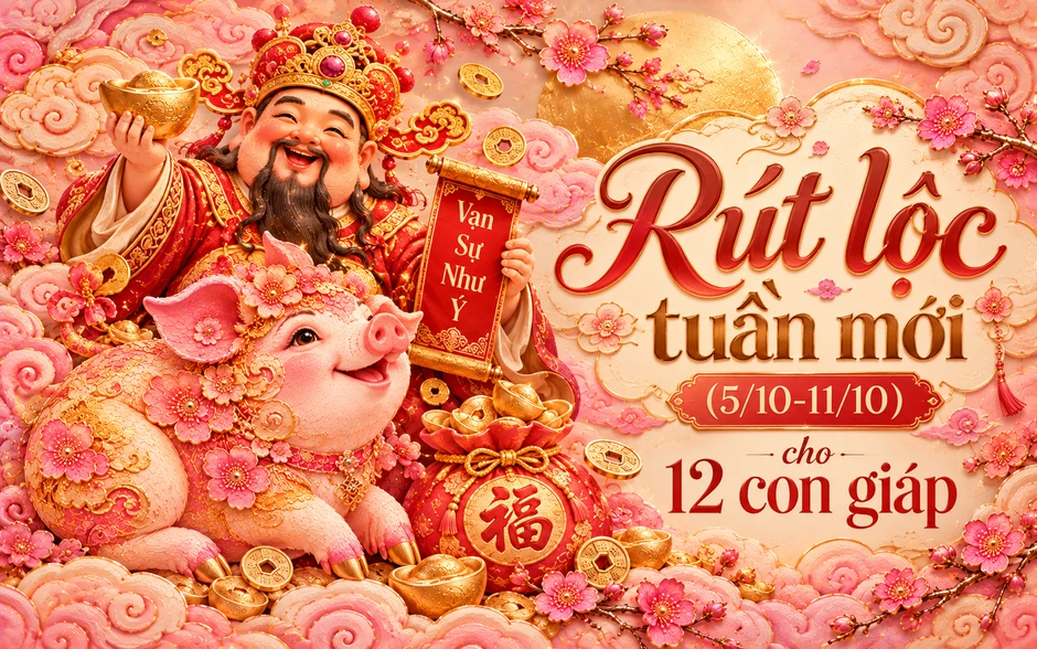 Rút lộc may mắn tuần mới (5/10–11/10): Thần Tài nhắn gửi điều gì cho 12 con giáp? Rút lộc may mắn tuần mới (5/10–11/10): Thần Tài nhắn gửi điều gì cho 12 con giáp?