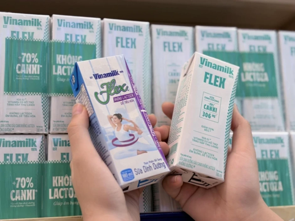 Sản phẩm Vinamilk Flex thay đổi bao bì
