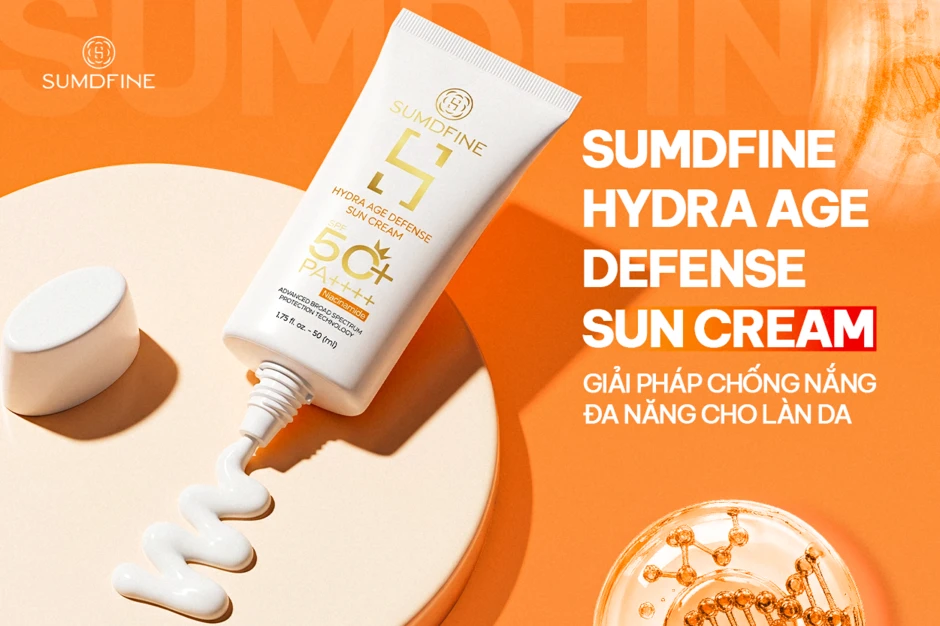 Sumdfine Hydra Age Defense Sun Cream: Giải pháp chống nắng đa năng cho làn da hiện đại