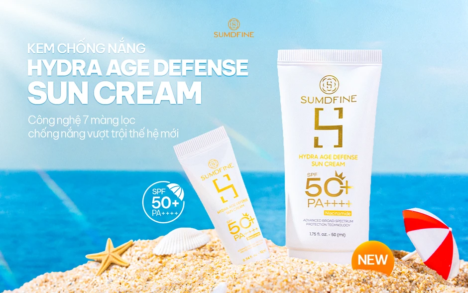 Sumdfine Hydra Age Defense Sun Cream: Giải pháp chống nắng đa năng cho làn da hiện đại