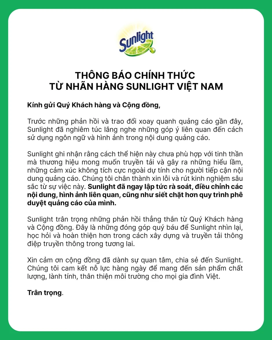 Sunlight xin lỗi Sunlight xin lỗi